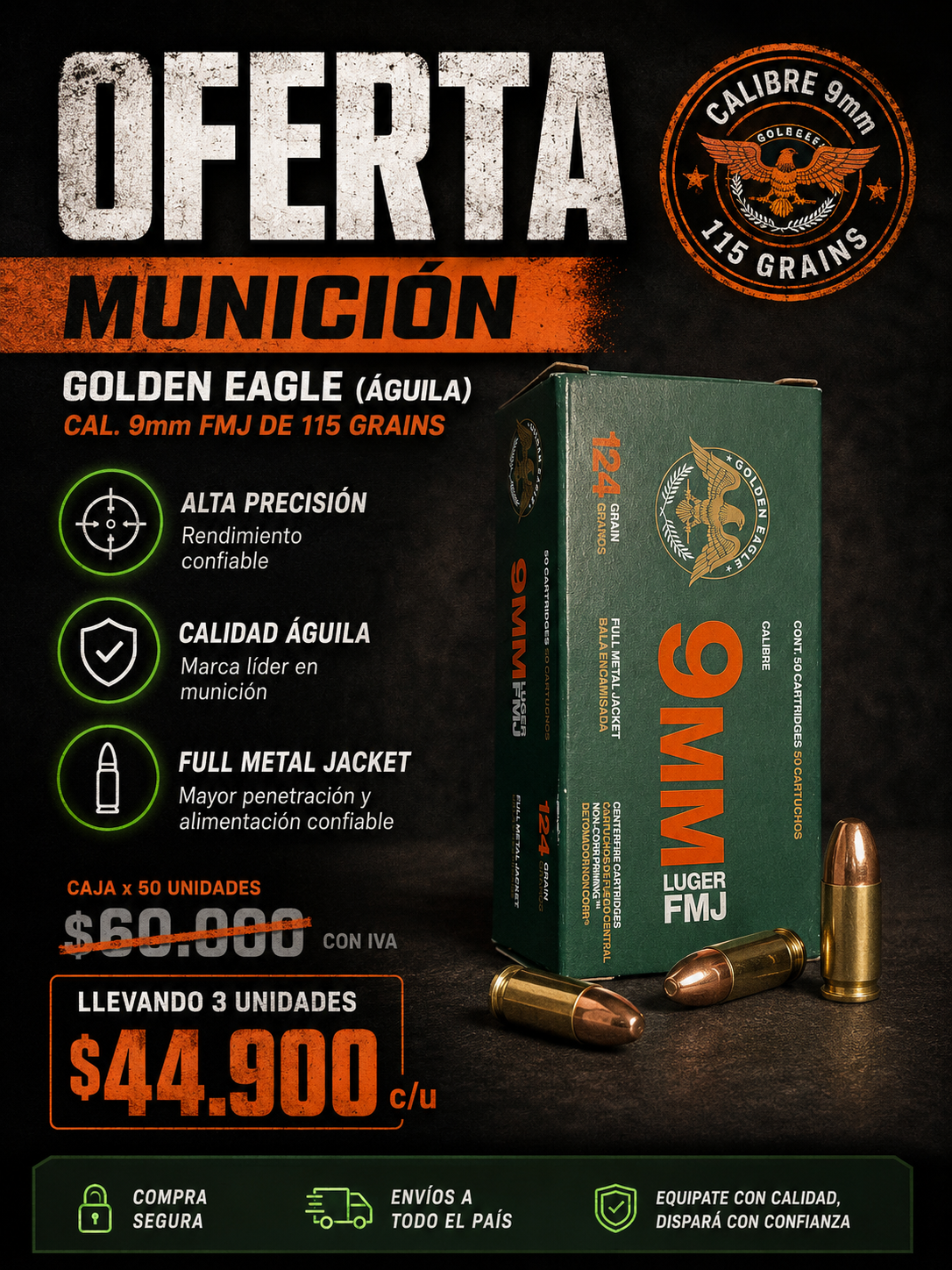 Promo municion 9mm Golden Eagle