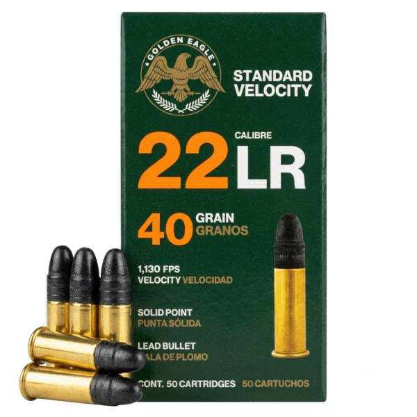 balas cal. .22 l.r. velocidad estándar golden eagle aguila mexico