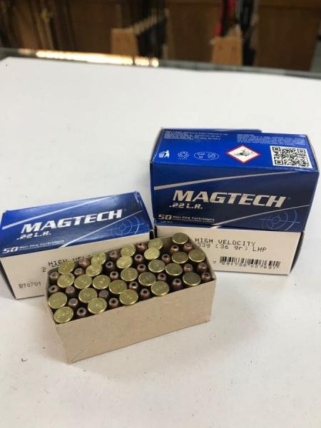 Cartuchos 12/70 Magtech x25 (foto aproximada: Magtech .22 Long Rifle High V...)