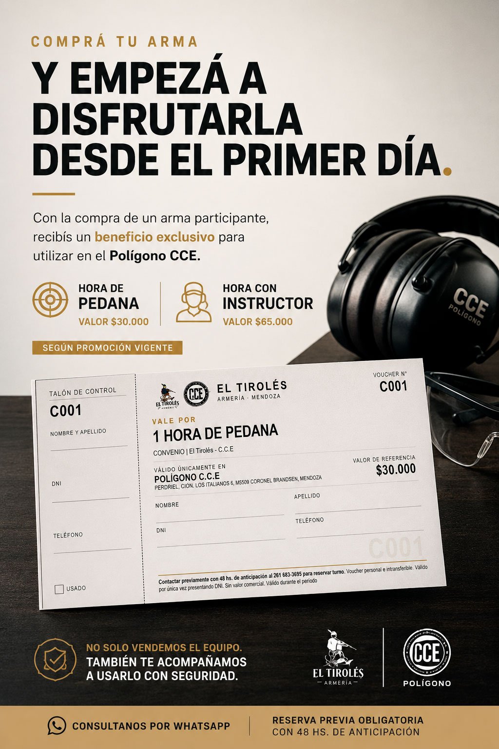 Beneficio Poligono CCE por compra de arma