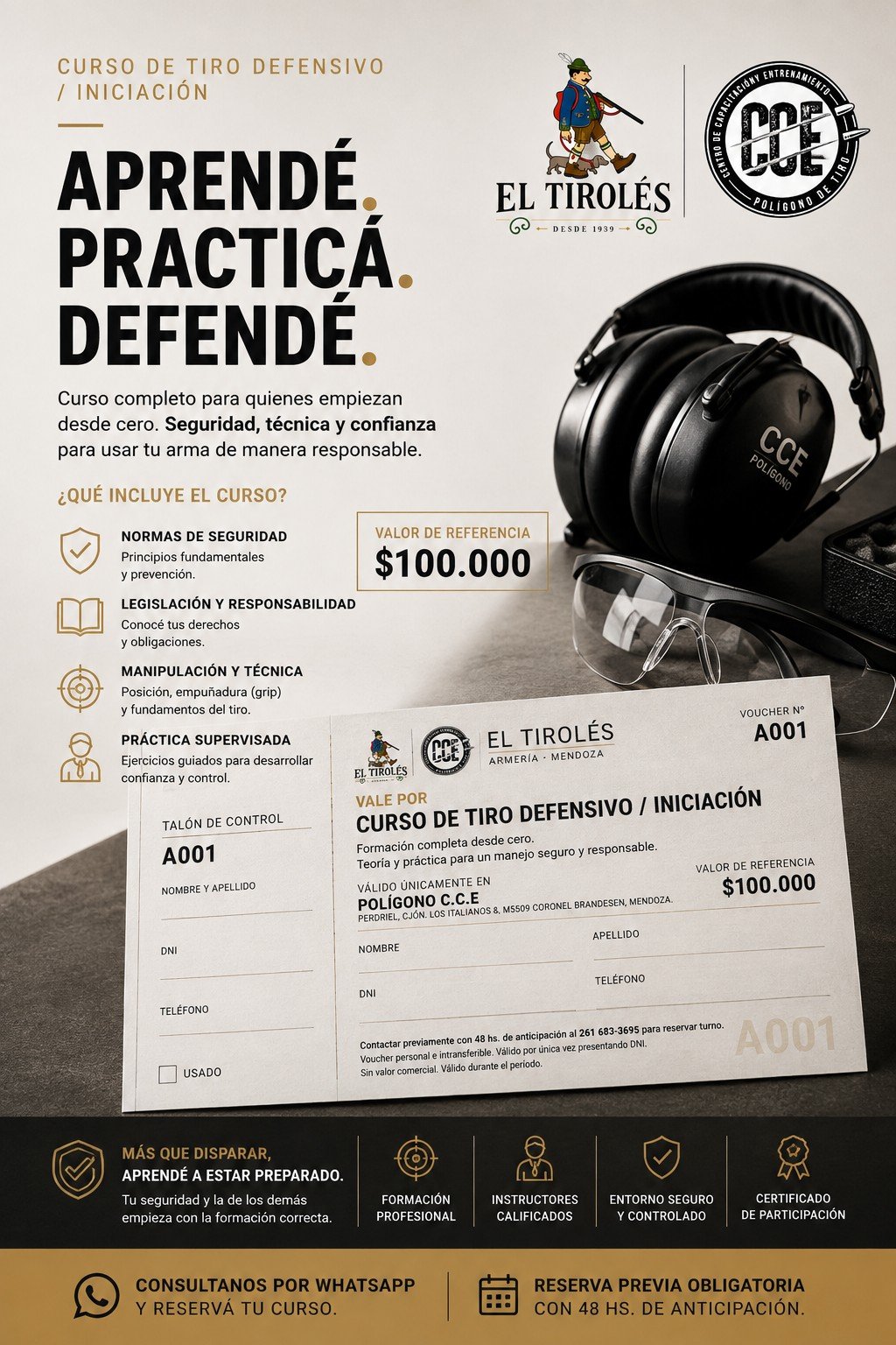 Curso de tiro defensivo e iniciacion
